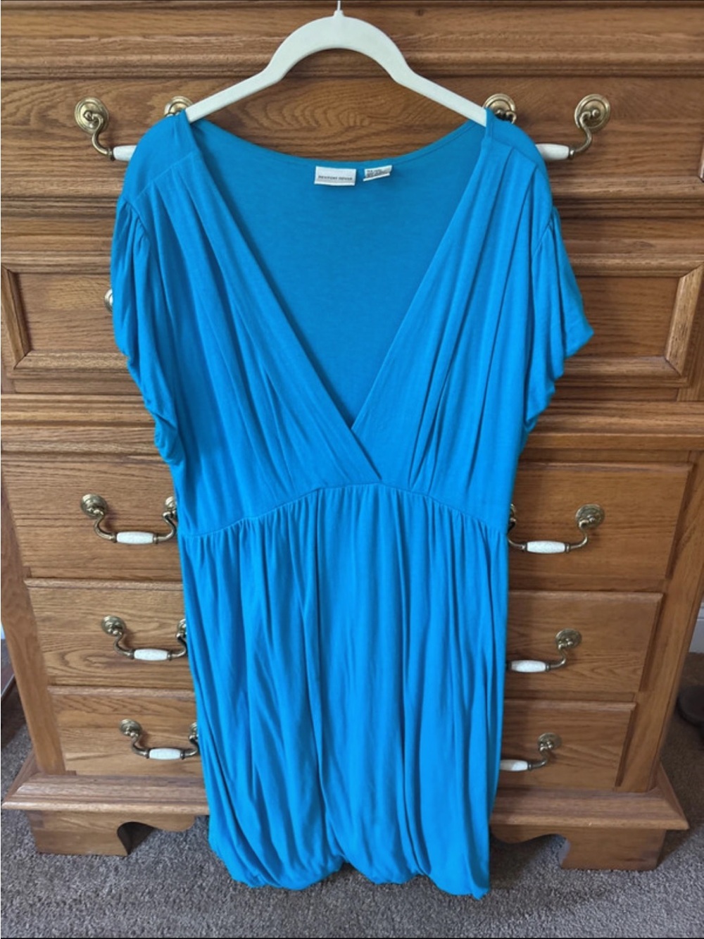 Blue Surplice Empire-Waist Women's dress